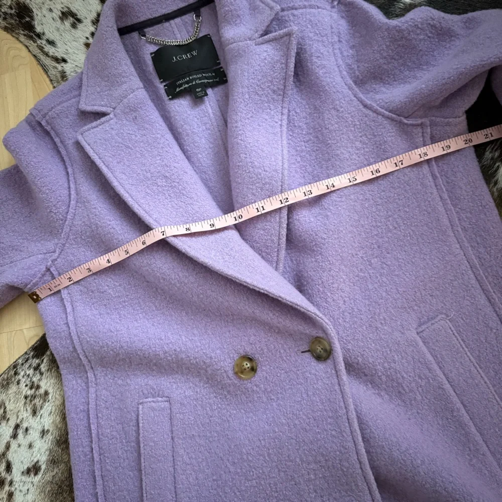 J CREW The Daphne Topcoat in Italian Boiled Wool in Lavender Size 6 Petite - Picture 8 of 10